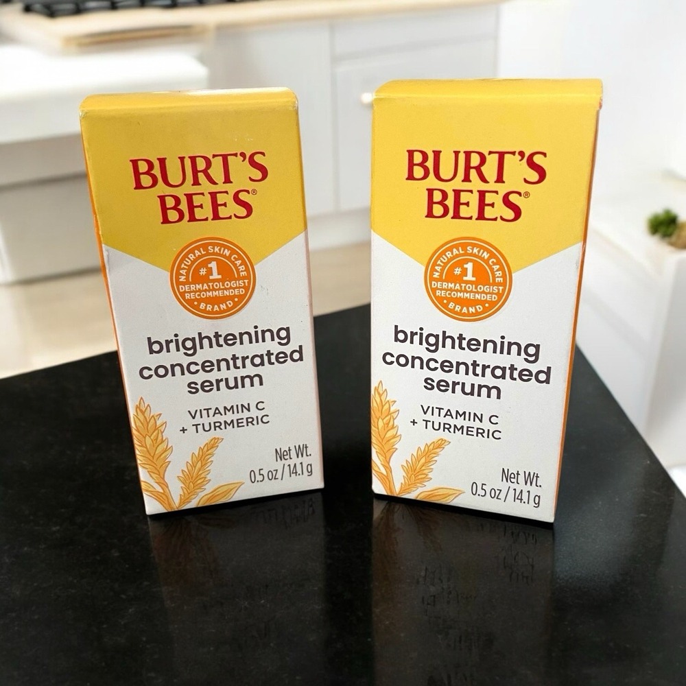 (2) Burt's Bees Brightening Concentrated Serum w/ Vitamin C + Turmeric 0.5oz